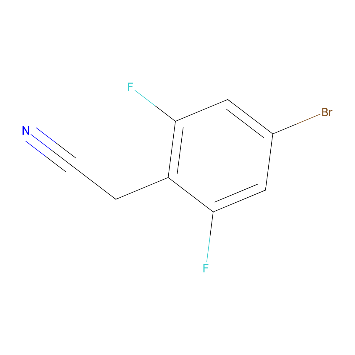 2-(4-Bromo-2,6-difluorophenyl)acetonitrile molecular structure, CAS 537033-52-6