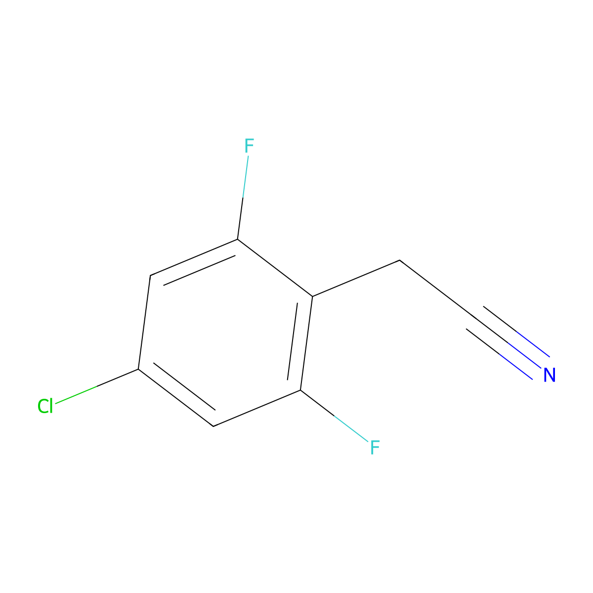 2-(4-Chloro-2,6-difluorophenyl)acetonitrile molecular structure, CAS 537033-53-7