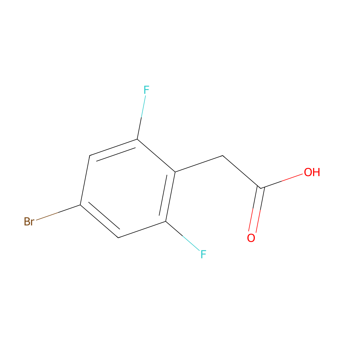 2-(4-Bromo-2,6-difluorophenyl)acetic acid molecular structure, CAS 537033-54-8