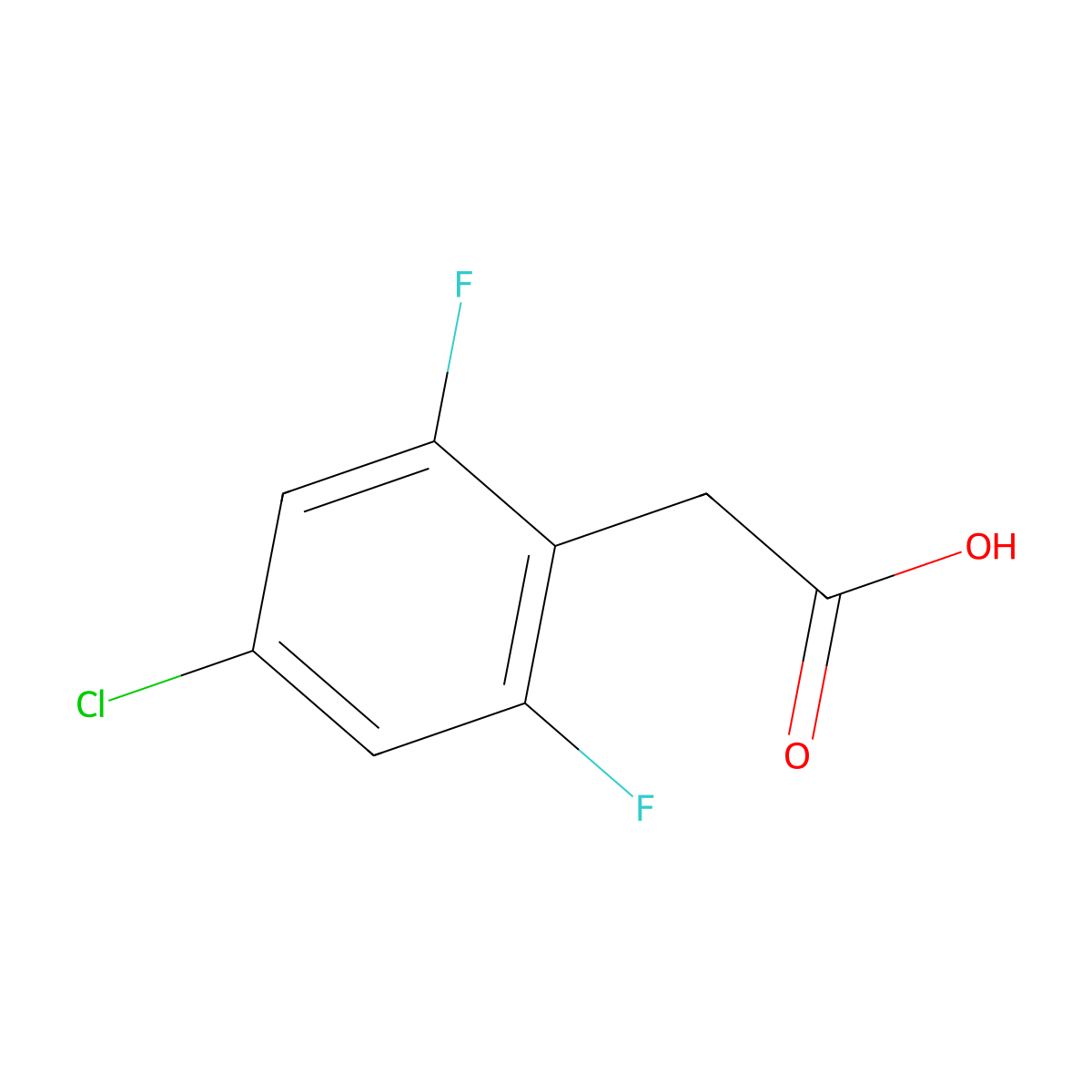 4-Chloro-2,6-difluorophenylacetic acid molecular structure, CAS 537033-55-9