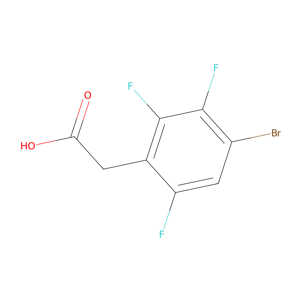 4-Bromo-2,3,6-trifluorophenylacetic acid molecular structure, CAS 537033-59-3