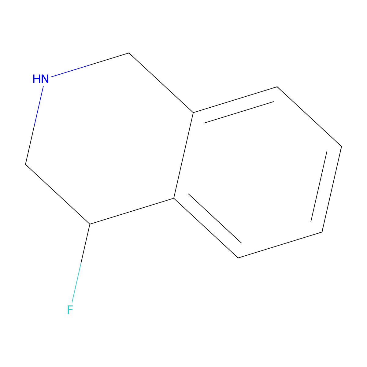 4-Fluoro-1,2,3,4-tetrahydroisoquinoline molecular structure, CAS 537033-79-7