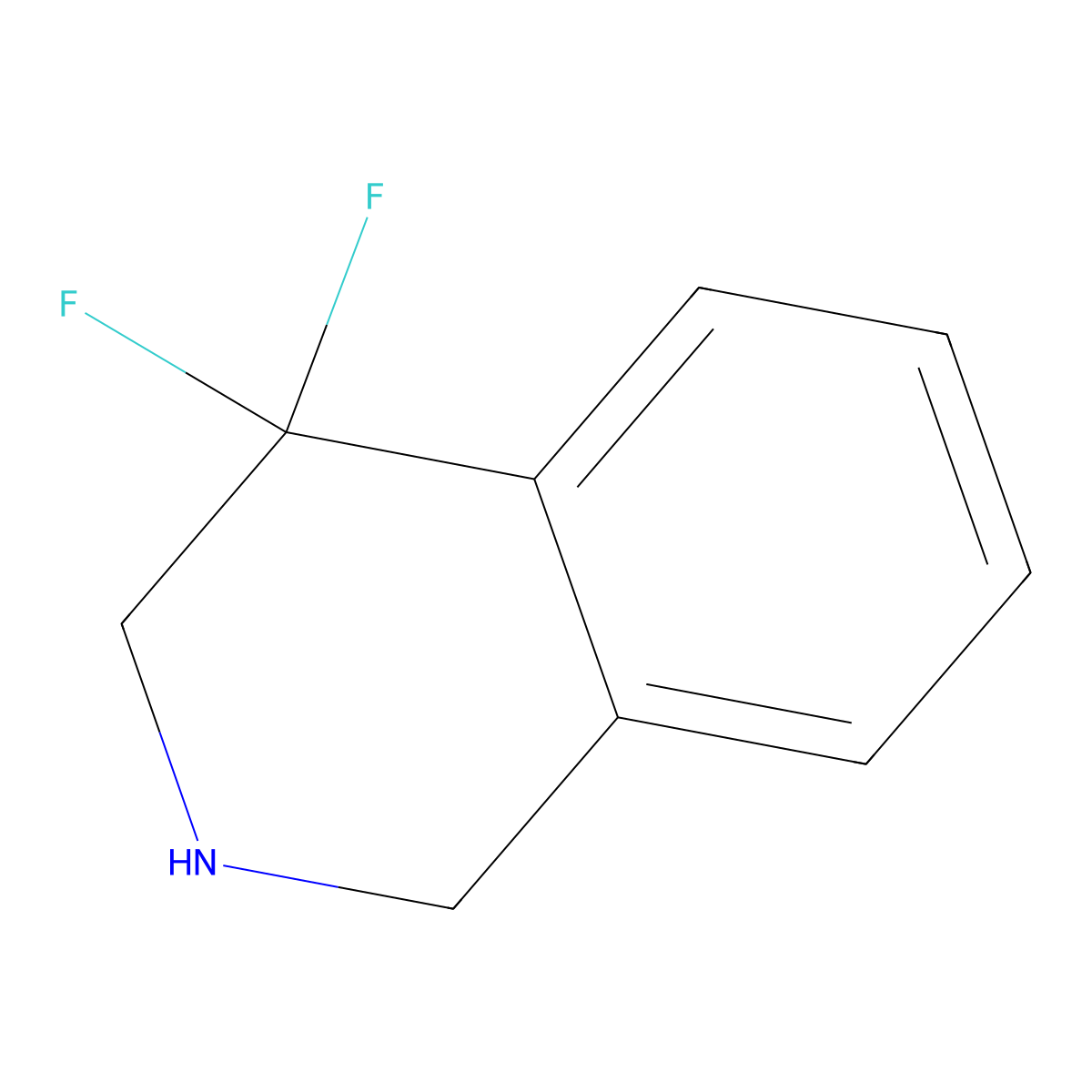 4,4-Difluoro-1,2,3,4-tetrahydroisoquinoline molecular structure, CAS 537033-81-1