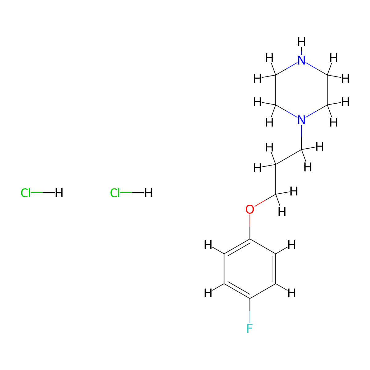 1-[3-(4-fluorophenoxy)propyl]piperazine Dihydrochloride molecular structure, CAS 537037-78-8