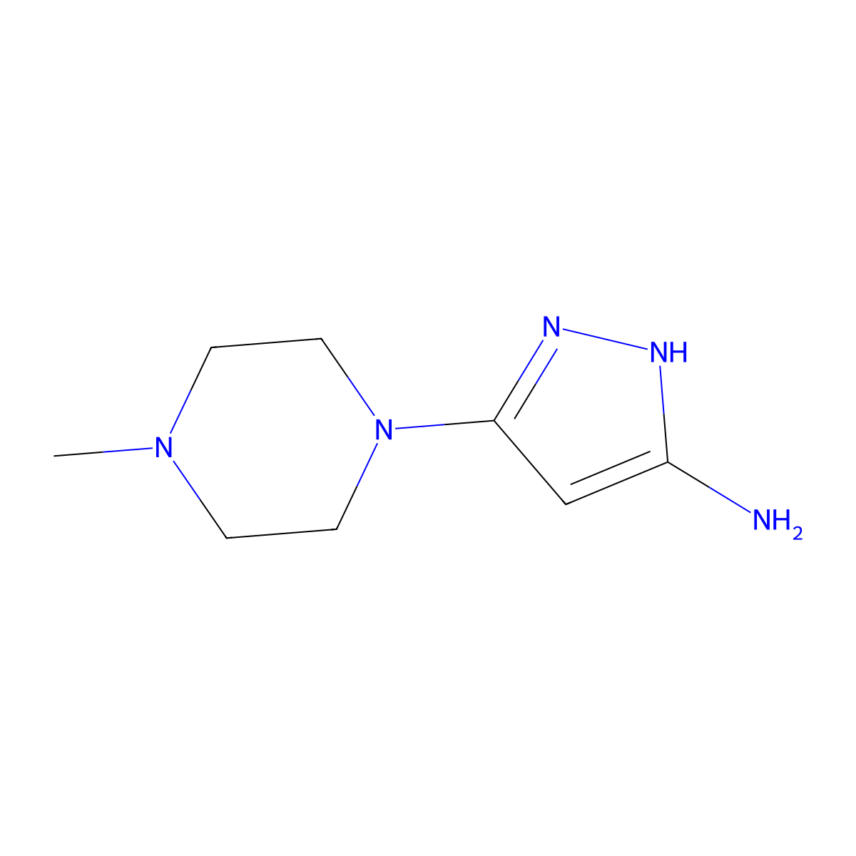 5-(4-Methylpiperazin-1-YL)-1H-pyrazol-3-amine molecular structure, CAS 537039-17-1