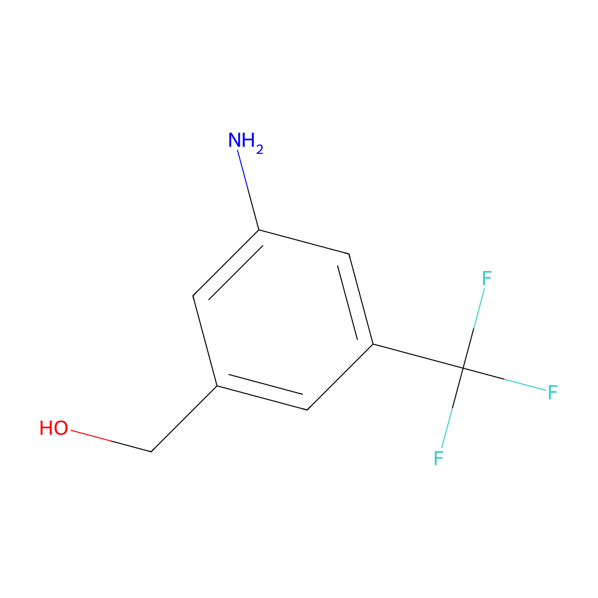 (3-Amino-5-(trifluoromethyl)phenyl)methanol molecular structure, CAS 537039-44-4