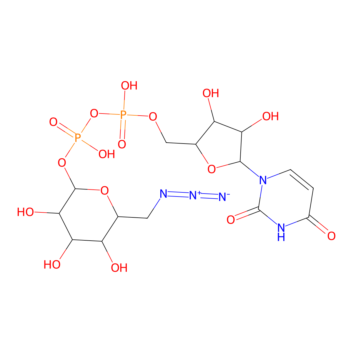 UDP-6-Azido-6-deoxy-D-glucose molecular structure, CAS 537039-67-1