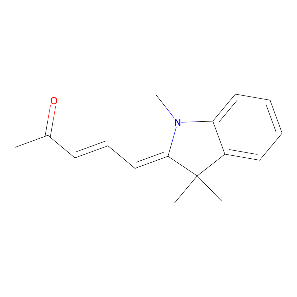 (E)-5-((E)-1,3,3-trimethylindolin-2-ylidene)pent-3-en-2-one molecular structure, CAS 53704-20-4