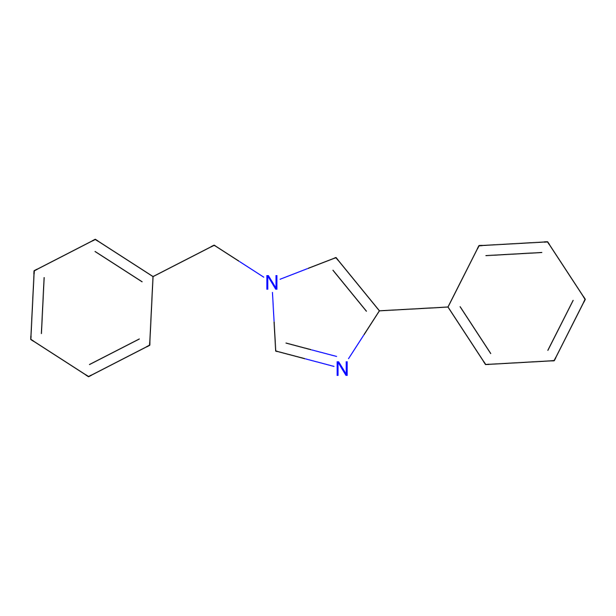 1H-Imidazole, 4-phenyl-1-(phenylmethyl)- molecular structure, CAS 53704-77-1