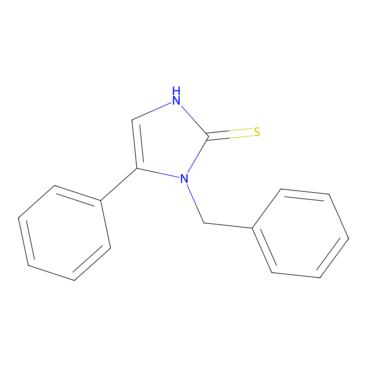 1-benzyl-5-phenyl-1,3-dihydro-2H-imidazole-2-thione molecular structure, CAS 53704-78-2