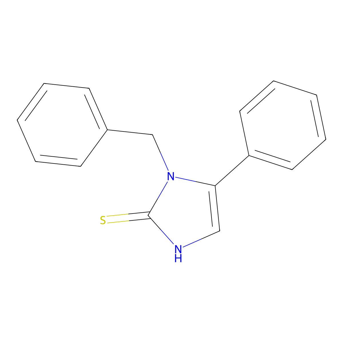 1-benzyl-5-phenyl-1,3-dihydro-2H-imidazole-2-thione molecular structure, CAS 53704-78-2