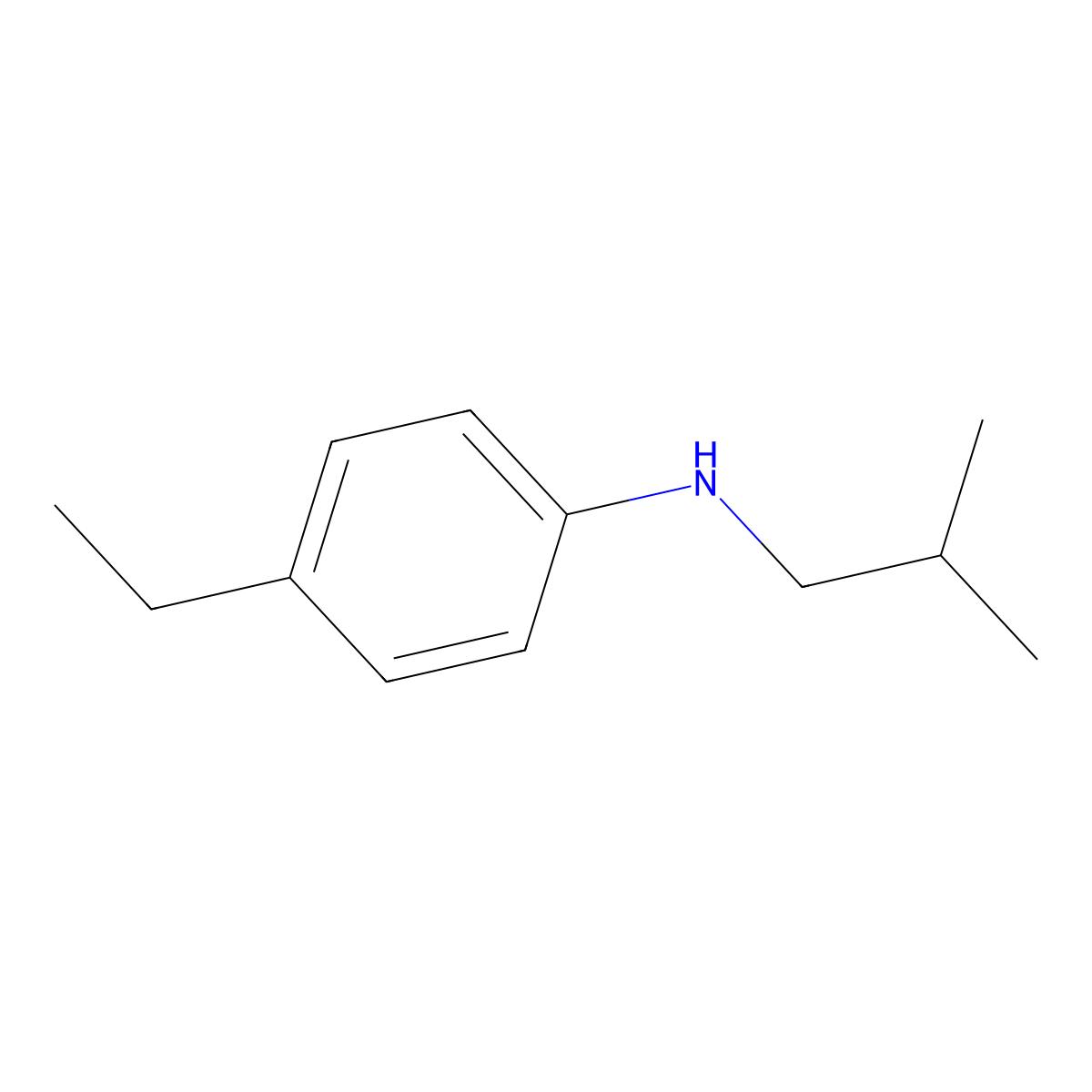 4-ethyl-N-(2-methylpropyl)aniline molecular structure, CAS 537041-63-7