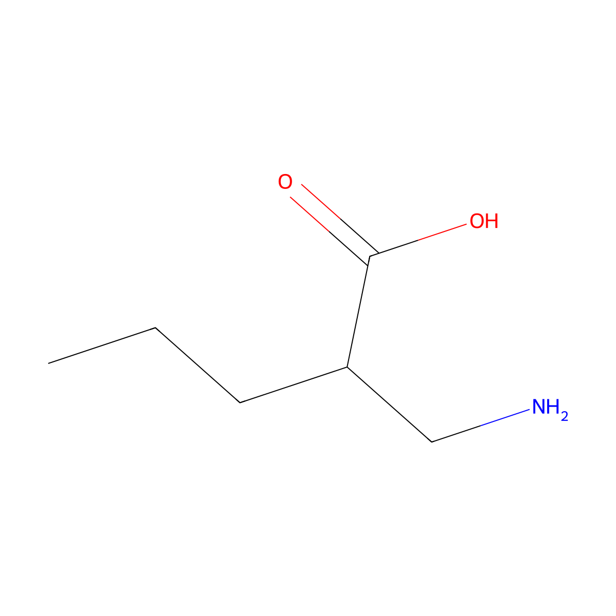 (S)-2-(Aminomethyl)pentanoic acid molecular structure, CAS 537041-95-5