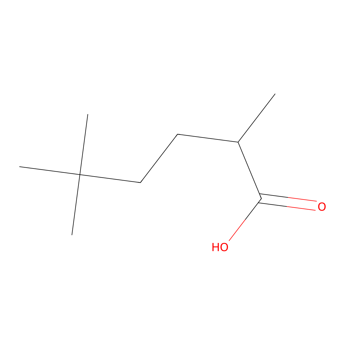 2,5,5-Trimethylhexanoic acid molecular structure, CAS 53705-45-6