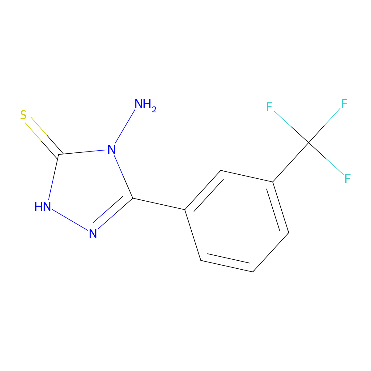 4-Amino-3-mercapto-5-[3-(trifluoromethyl)phenyl]-4H-1,2,4-triazole molecular structure, CAS 537050-10-5