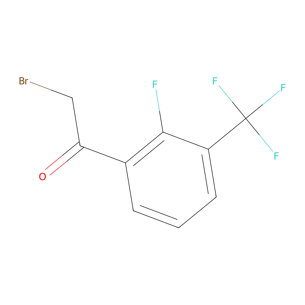 2-Fluoro-3-(trifluoromethyl)phenacyl bromide molecular structure, CAS 537050-11-6