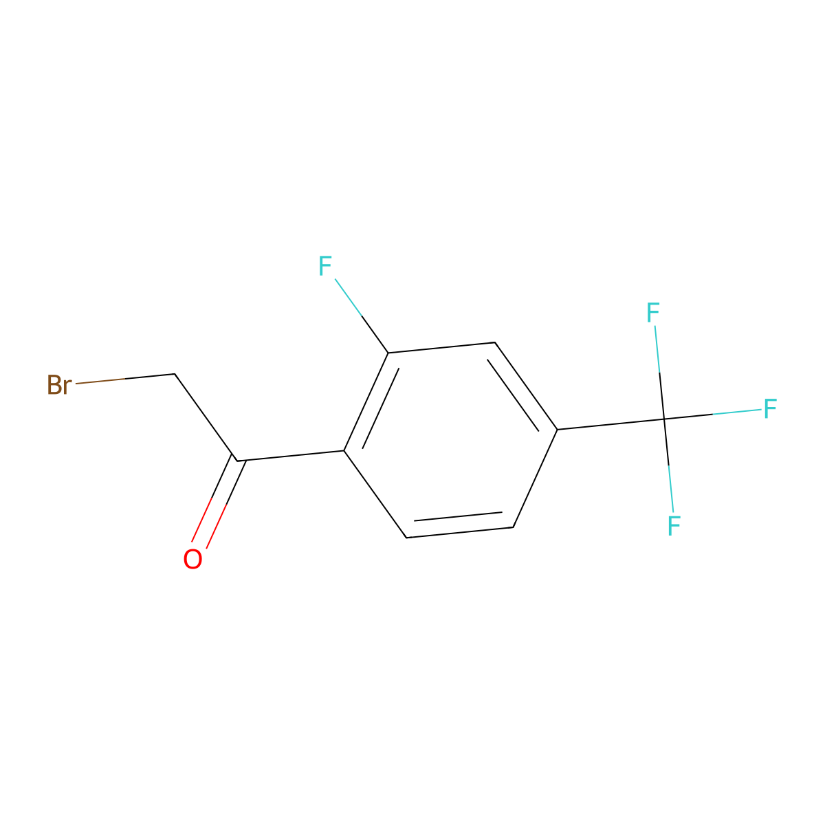 2-Fluoro-4-(trifluoromethyl)phenacyl bromide molecular structure, CAS 537050-12-7