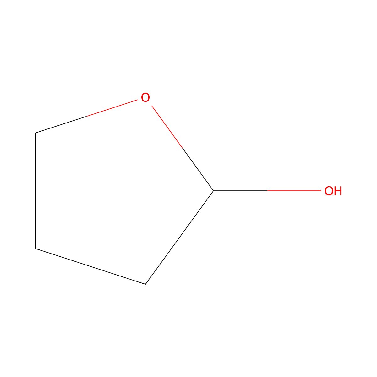 Tetrahydro-2-hydroxyfuran molecular structure, CAS 5371-52-8