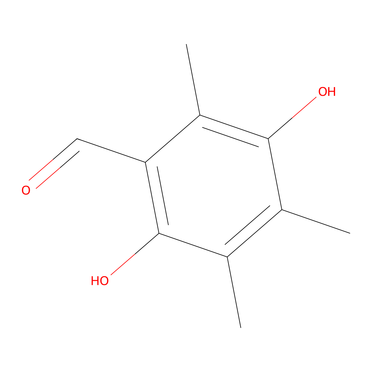2,5-Dihydroxy-3,4,6-trimethylbenzaldehyde molecular structure, CAS 53711-21-0