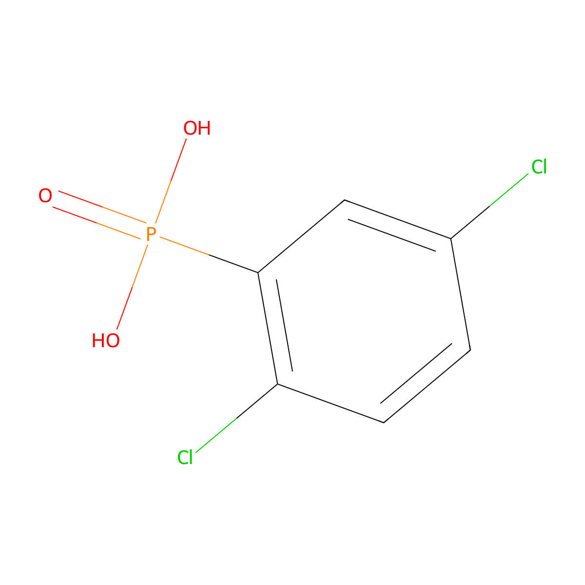 2,5-Dichlorophenylphosphonic acid molecular structure, CAS 53712-53-1