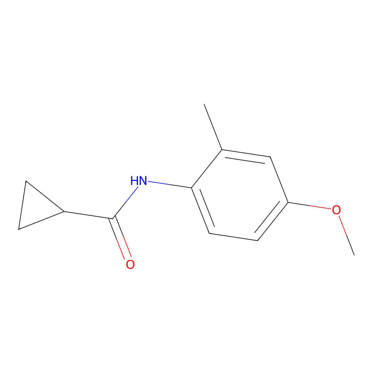N-(4-methoxy-2-methylphenyl)cyclopropanecarboxamide molecular structure, CAS 53712-68-8