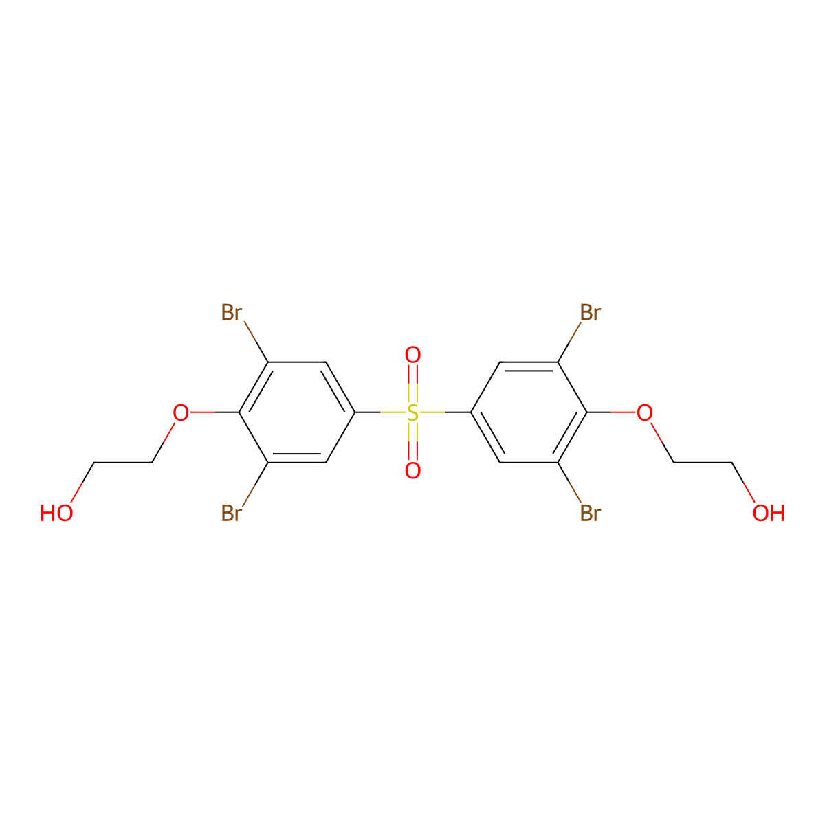 2,2'-(Sulfonylbis((2,6-dibromo-4,1-phenylene)oxy))bis(ethanol) molecular structure, CAS 53714-39-9