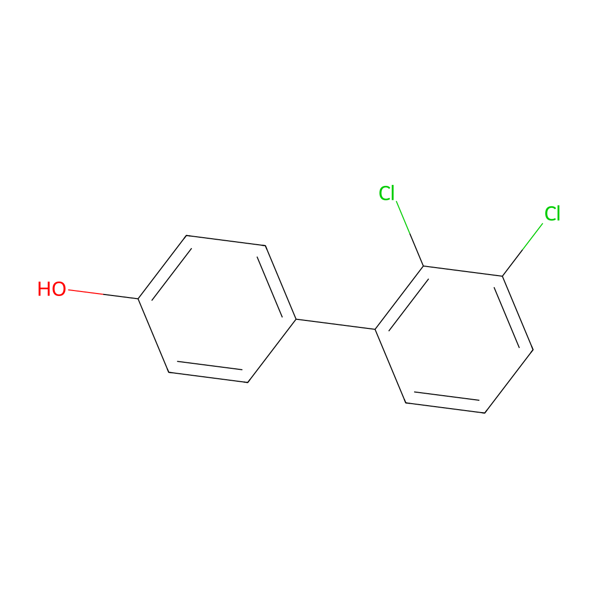 4'-Hydroxy-2,3-dichlorobiphenyl molecular structure, CAS 53714-66-2