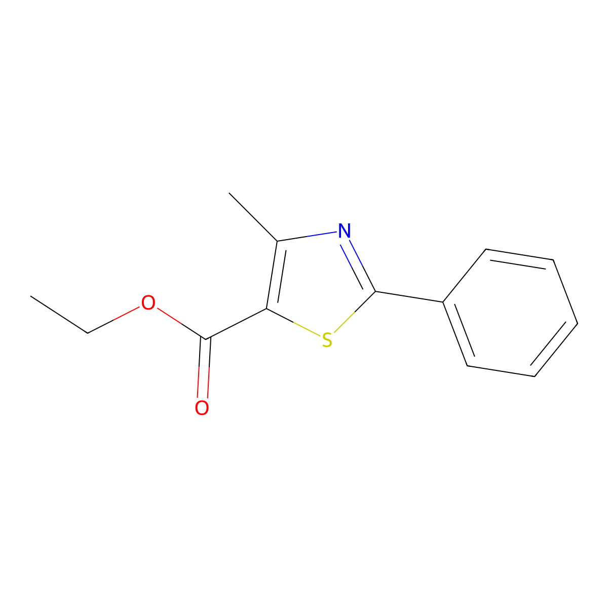 Ethyl 4-methyl-2-phenyl-1,3-thiazole-5-carboxylate molecular structure, CAS 53715-64-3