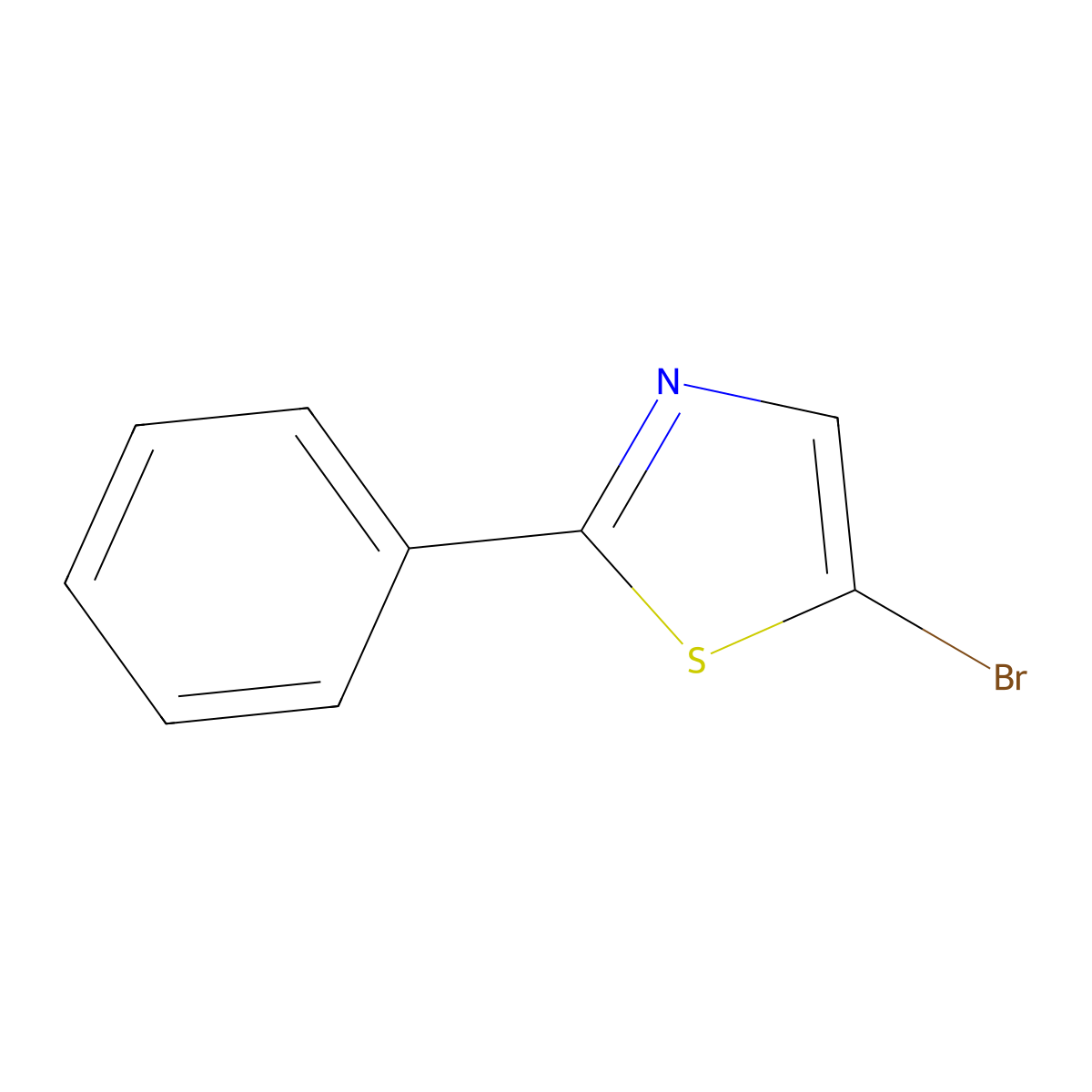 5-Bromo-2-phenyl-1,3-thiazole molecular structure, CAS 53715-67-6