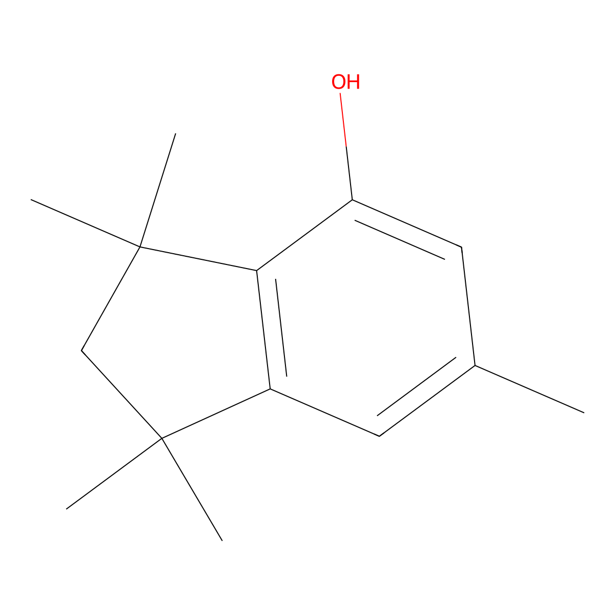 1,1,3,3,6-Pentamethylindan-4-ol molecular structure, CAS 53718-28-8