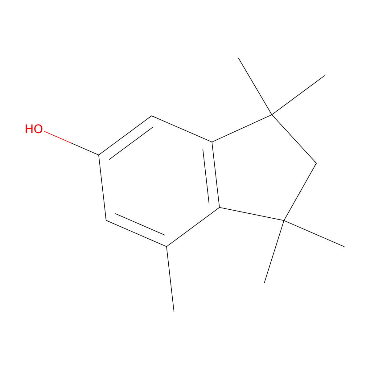1,1,3,3,7-Pentamethylindan-5-ol molecular structure, CAS 53718-29-9