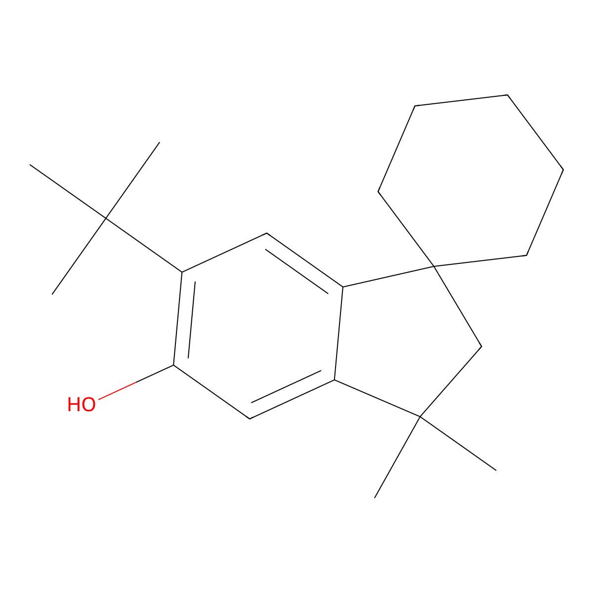 6'-(tert-Butyl)-2',3'-dihydro-3',3'-dimethylspiro(cyclohexane-1,1'-(1H)indene)-5'-ol molecular structure, CAS 53718-34-6
