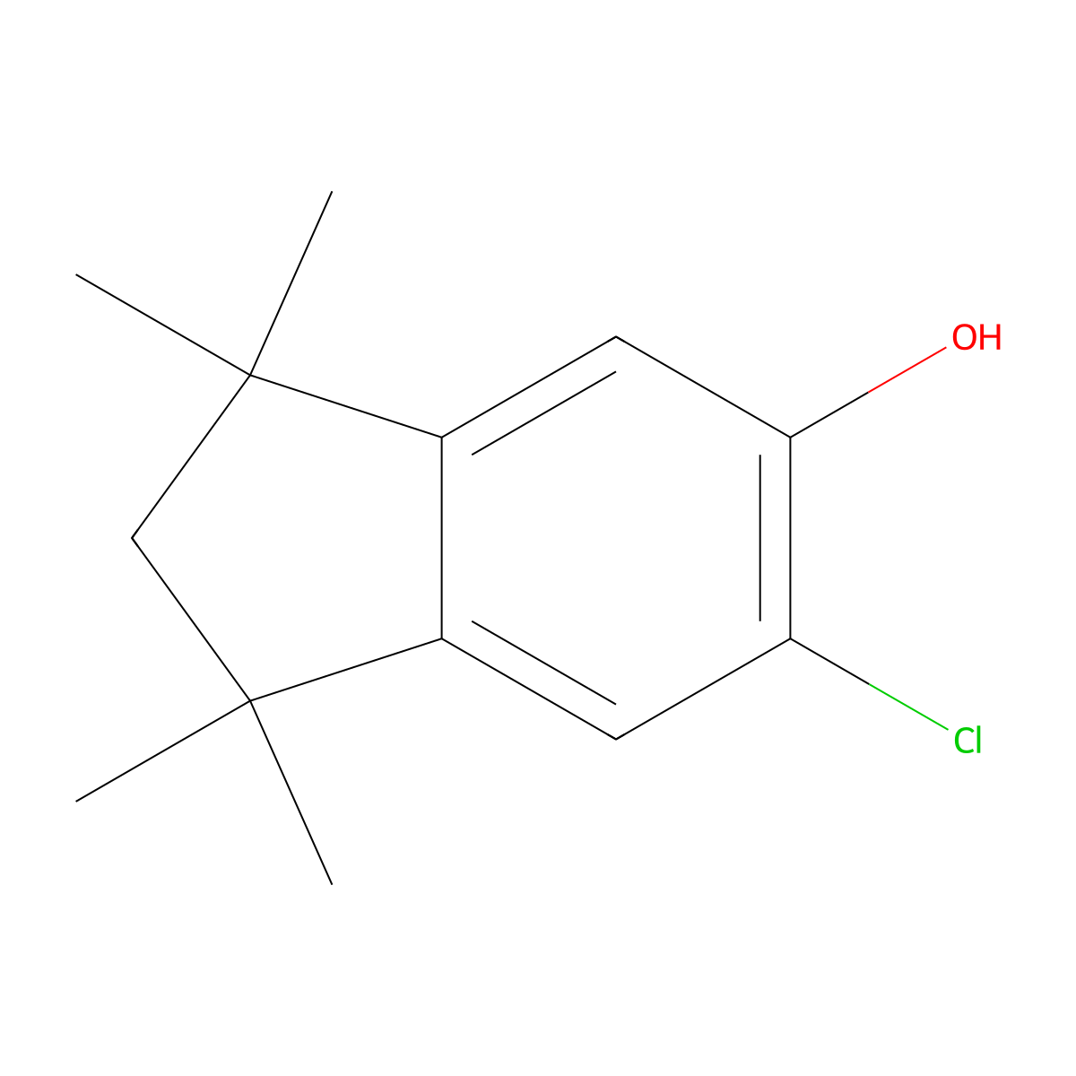 6-Chloro-1,1,3,3-tetramethylindan-5-ol molecular structure, CAS 53718-35-7