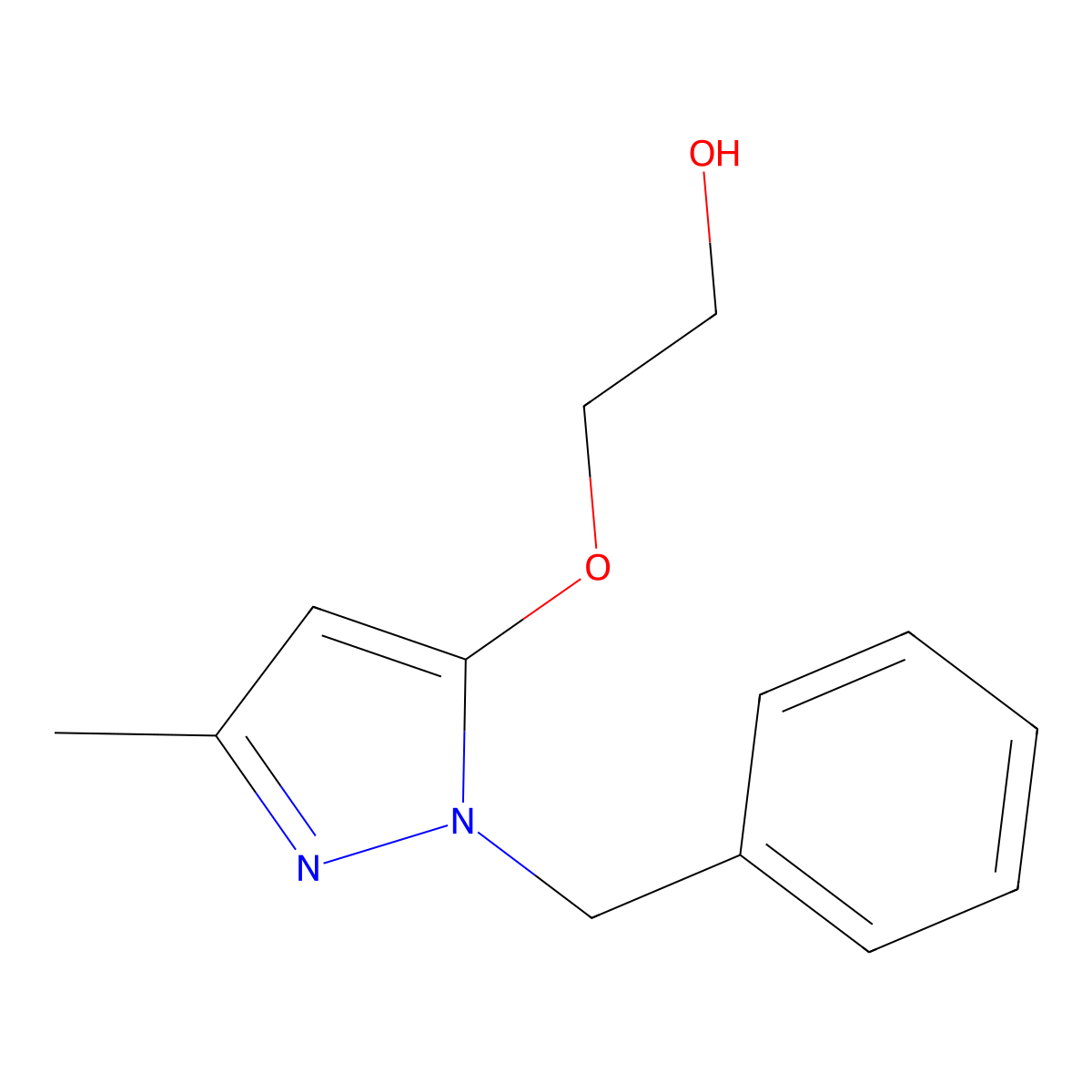 Ethanol, 2-(1-benzyl-3-methyl-5-pyrazolyloxy)- molecular structure, CAS 5372-22-5