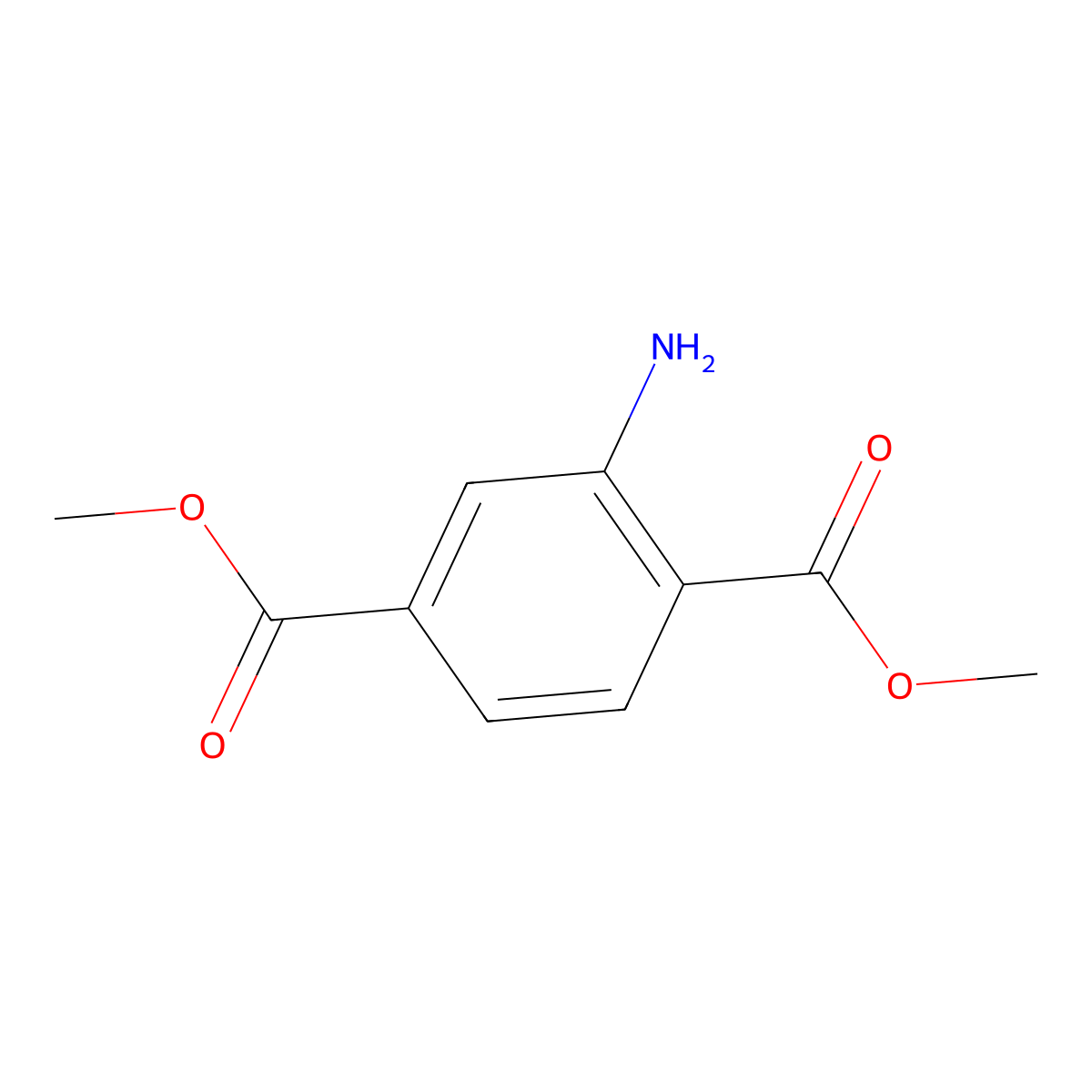 Dimethyl aminoterephthalate molecular structure, CAS 5372-81-6