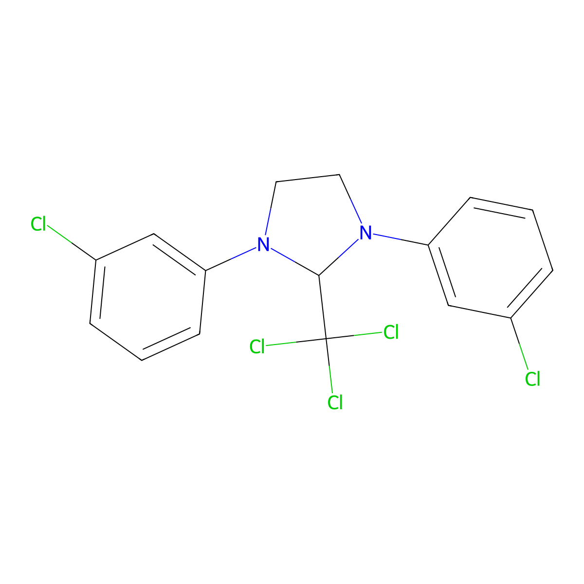 1,3-Bis(3-chlorophenyl)-2-(trichloromethyl)imidazolidine molecular structure, CAS 53720-80-2