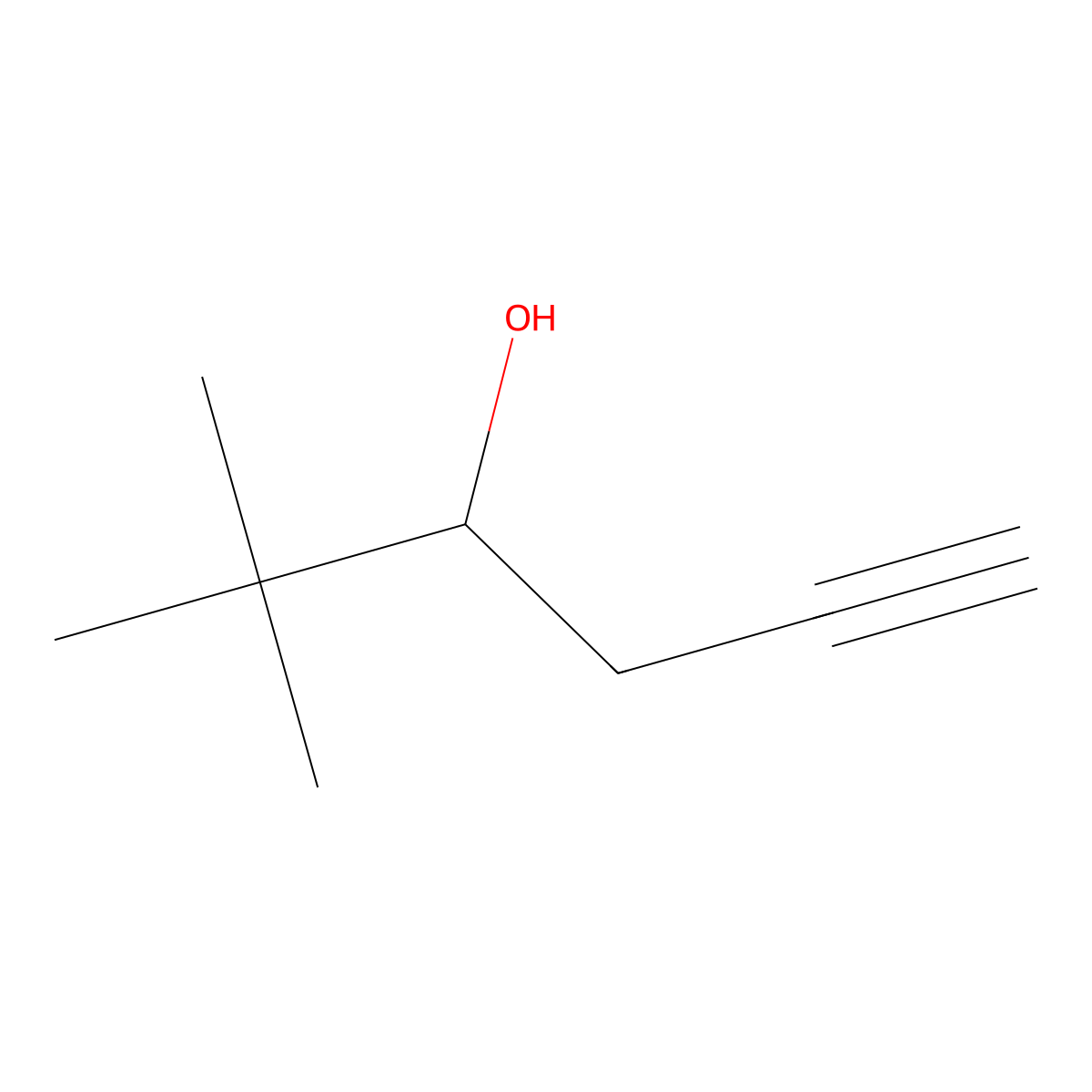 2,2-Dimethyl-5-hexyn-3-ol molecular structure, CAS 53723-35-6
