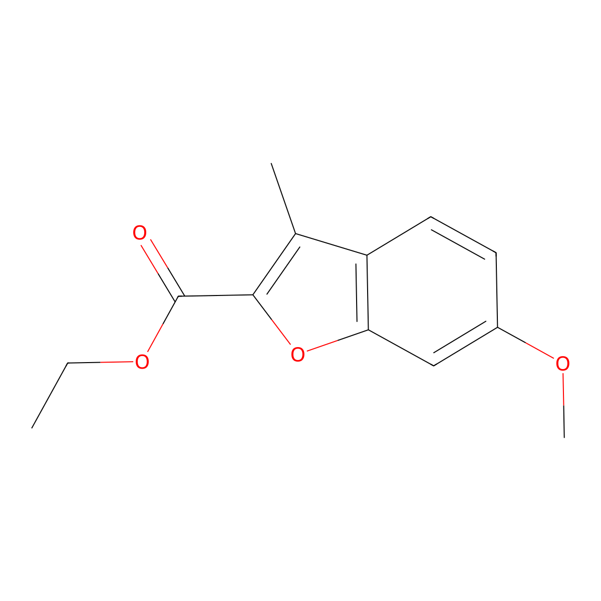 Ethyl 6-methoxy-3-methylbenzofuran-2-carboxylate molecular structure, CAS 53724-96-2