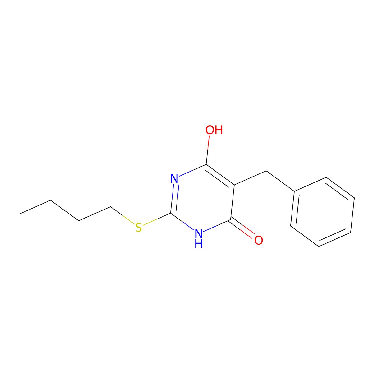 5-benzyl-2-(butylthio)-6-hydroxy-4(3H)-pyrimidinone molecular structure, CAS 5373-35-3