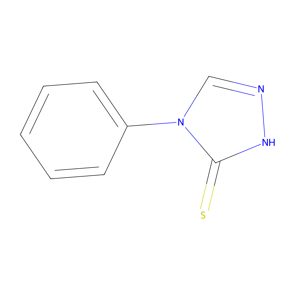 4-Phenyl-4H-1,2,4-triazole-3-thiol molecular structure, CAS 5373-72-8