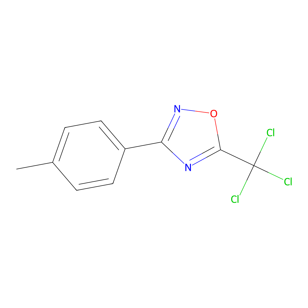 3-(4-Methylphenyl)-5-(trichloromethyl)-1,2,4-oxadiazole molecular structure, CAS 5373-86-4