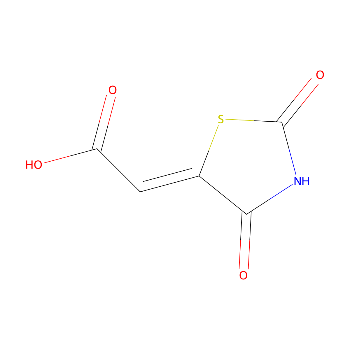 2-(2,4-Dioxo-1,3-thiazolidin-5-ylidene)acetic acid molecular structure, CAS 5374-29-8