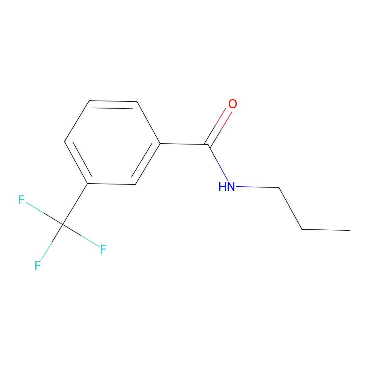 N-propyl-3-(trifluoromethyl)benzenecarboxamide molecular structure, CAS 53743-25-2
