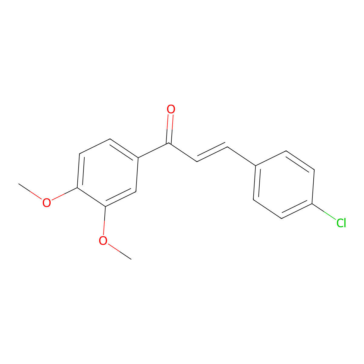 3-(4-Chlorophenyl)-1-(3,4-dimethoxyphenyl)prop-2-en-1-one molecular structure, CAS 53744-30-2
