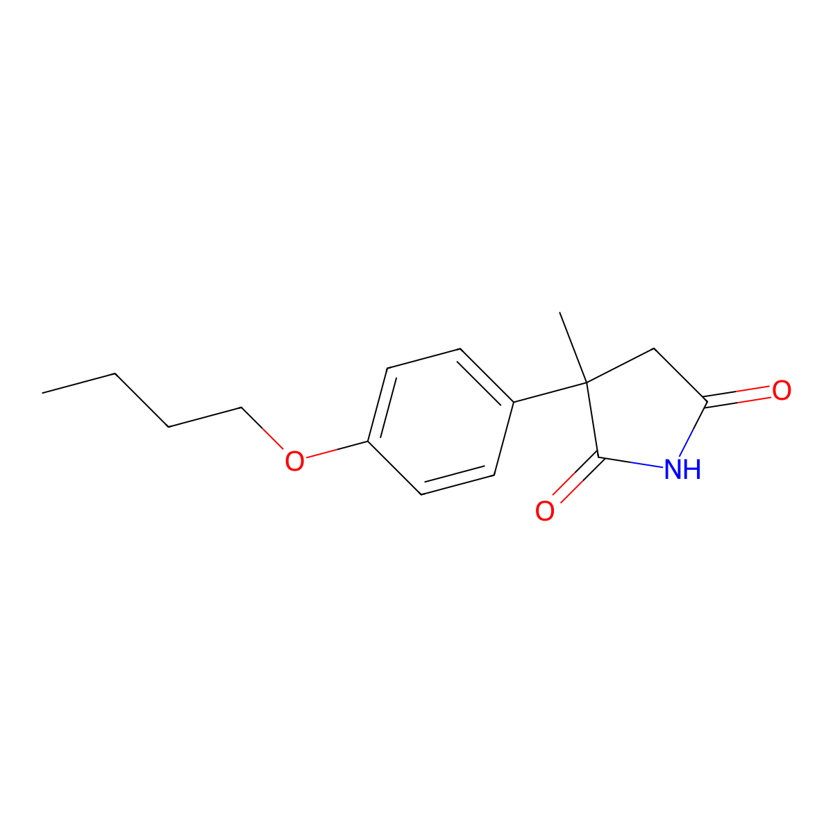 3-(4-Butoxyphenyl)-3-methylpyrrolidine-2,5-dione molecular structure, CAS 53744-40-4