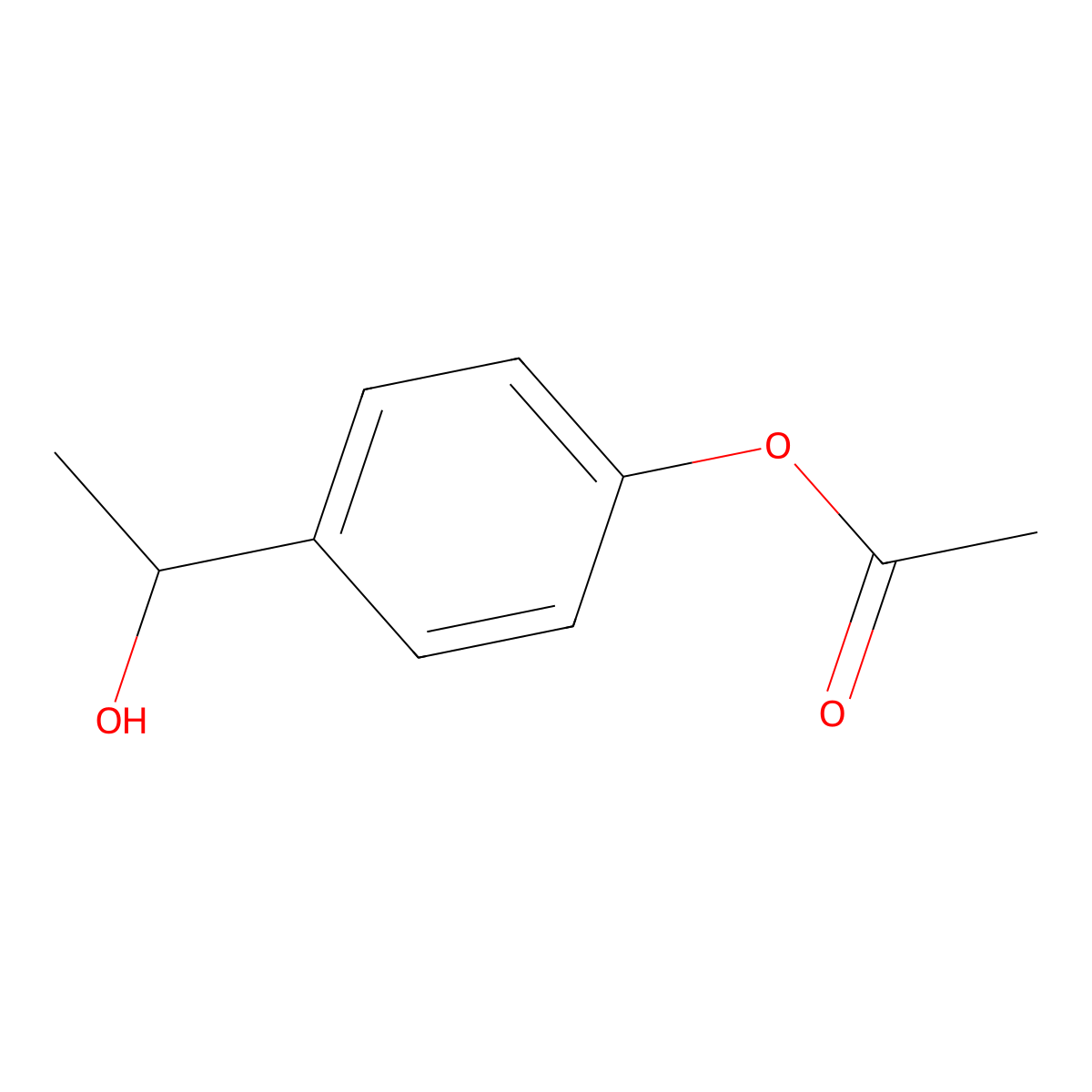 Benzenemethanol, 4-(acetyloxy)-alpha-methyl- molecular structure, CAS 53744-50-6