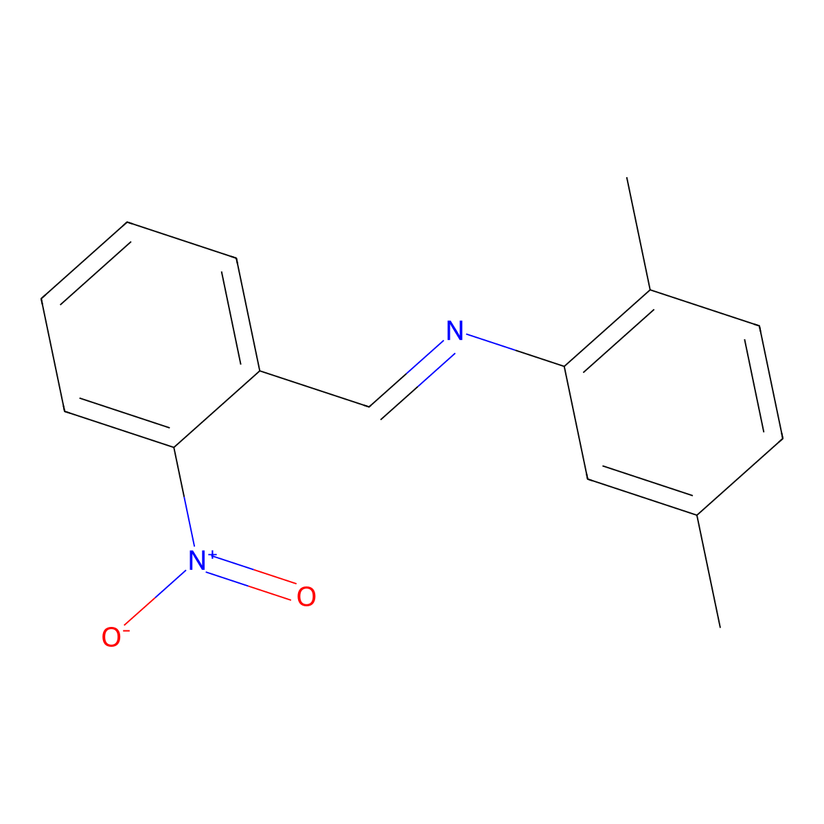 2,5-dimethyl-N-[(E)-(2-nitrophenyl)methylidene]aniline molecular structure, CAS 5375-09-7