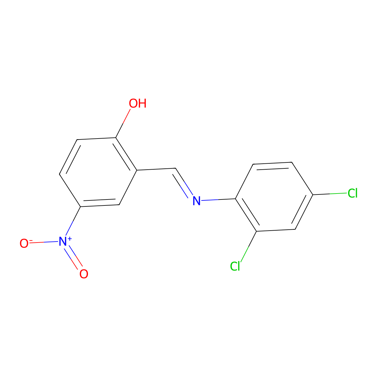 (6E)-6-[(2,4-dichloroanilino)methylidene]-4-nitrocyclohexa-2,4-dien-1-one molecular structure, CAS 5375-40-6