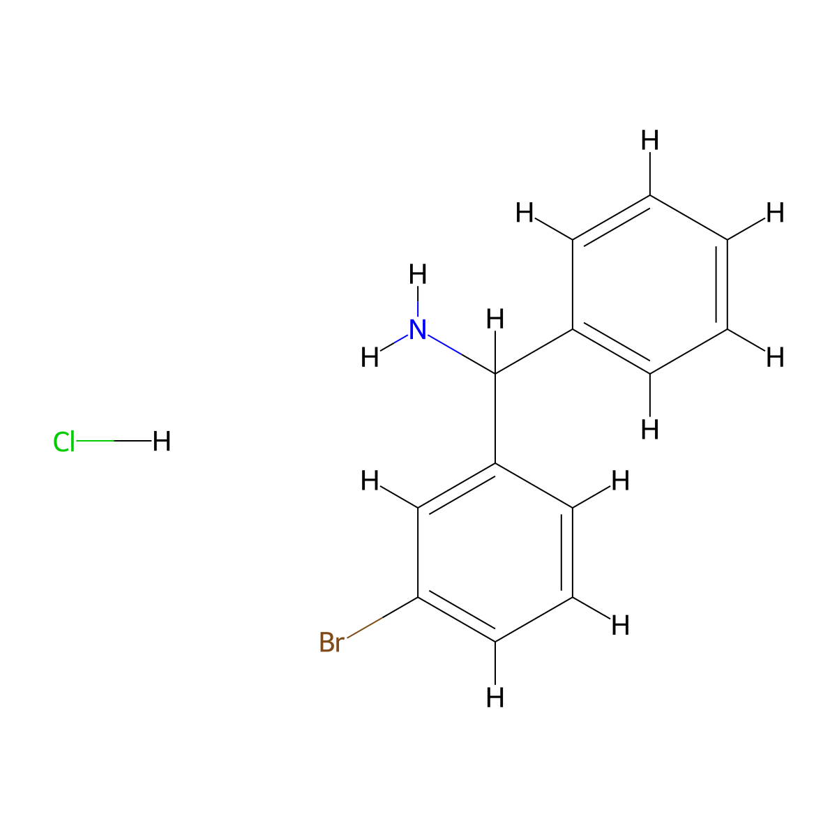(3-Bromophenyl)(phenyl)methanamine hcl molecular structure, CAS 5375-53-1