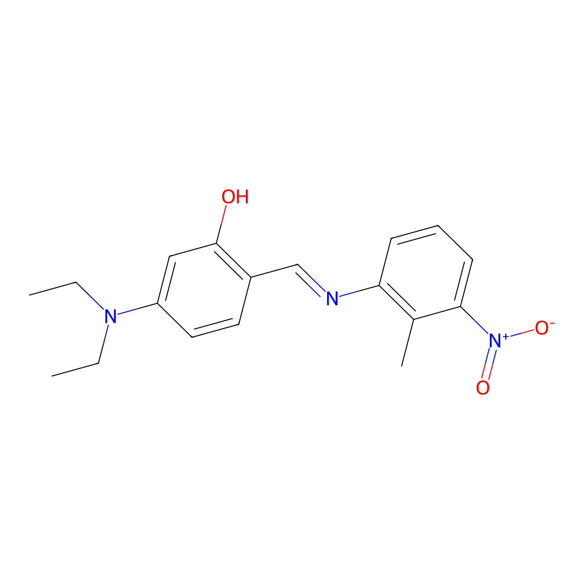 5-(diethylamino)-2-{(E)-[(2-methyl-3-nitrophenyl)imino]methyl}phenol molecular structure, CAS 5375-68-8